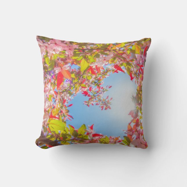 Coussin Sois ma Valentine Nature fleurit Coeur en fleurs (Recto)