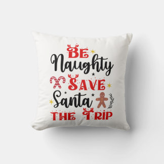 Coussin Sois méchant Sauvez Père Noël le voyage