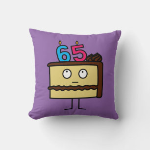 Coussin soixante-cinquième Gâteau d'anniversaire avec des