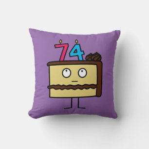 Coussin soixante-quatorzième Gâteau d'anniversaire avec