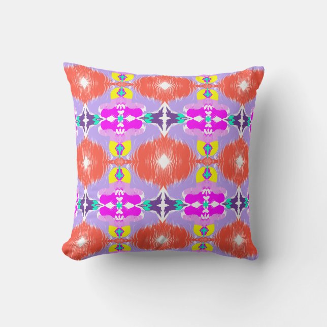 Coussin Solar Bloom Kaleidoscope Throw Pillow (Recto)