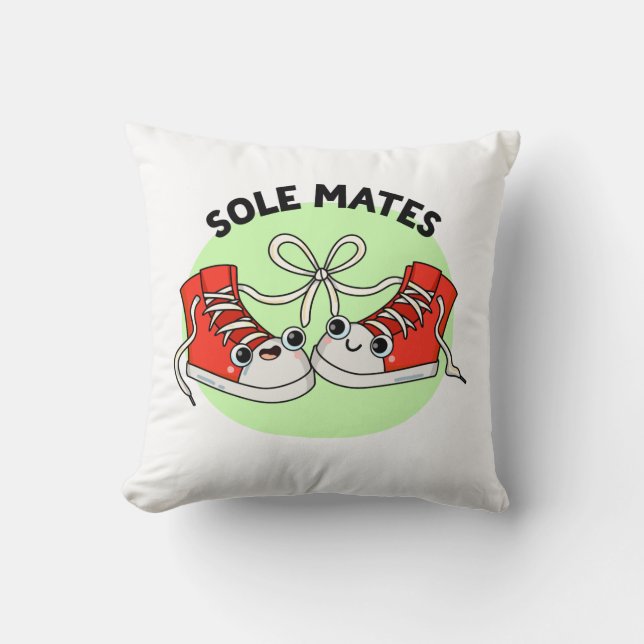 Coussin Sole Mates Funny Chaussure Pun (Recto)