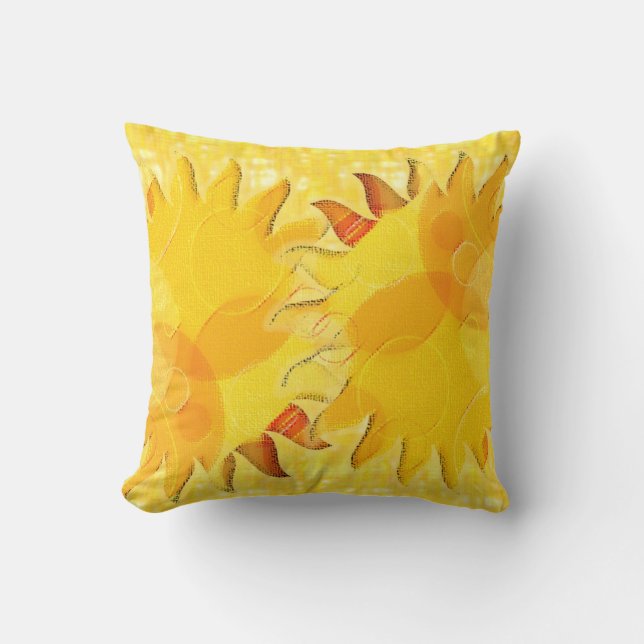 Coussin Soleil Abstrait céleste (Recto)