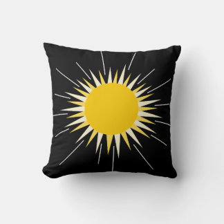 Coussin Soleil brillant jaune brillant