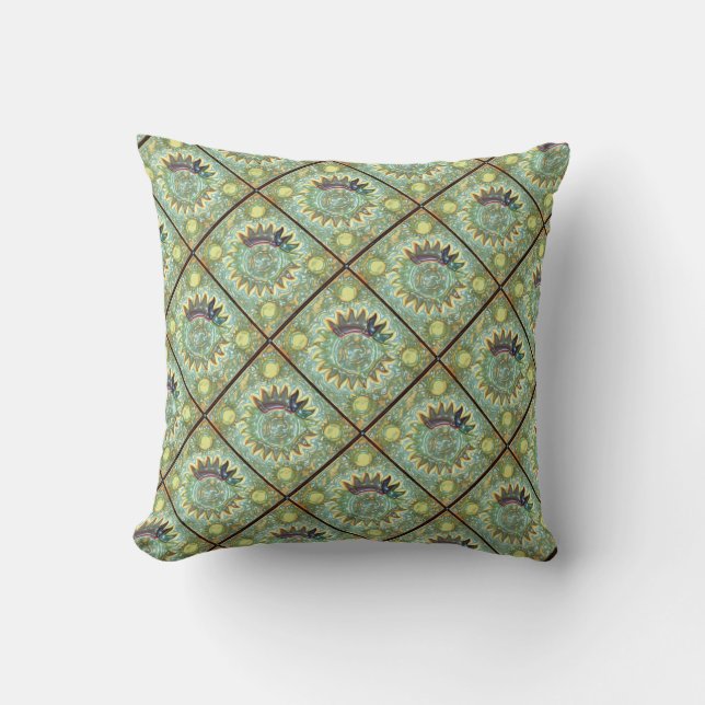 Coussin Soleil céleste dimensionnel Turquoise (Recto)