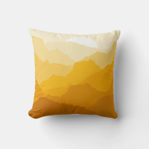 Coussin Soleil de montagne jaune et orange