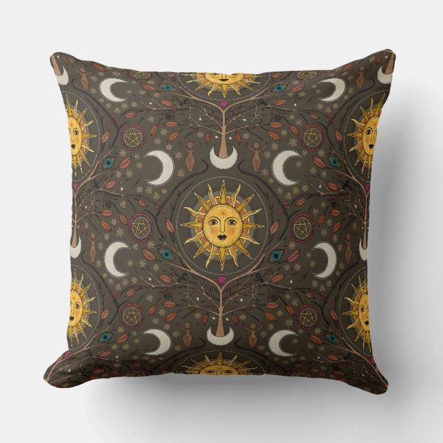 Coussin soleil d'hiver brun (Recto)