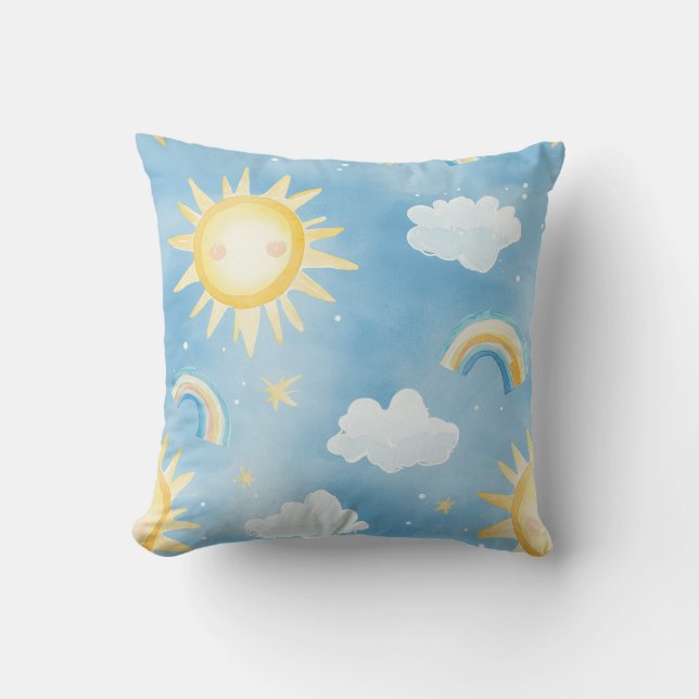 Coussin Soleil et nuages Rêver Jeter l'oreiller (Recto)