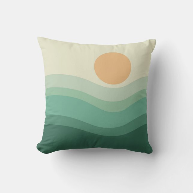 Coussin Soleil et vagues zen (Recto)