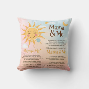 Coussin Soleil & Lune Mama & Moi : Amour Bilingue pour les