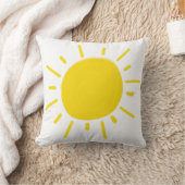 Coussin Soleil Peint à la Main Jaune Fantaisiste (Couverture)
