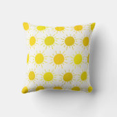 Coussin Soleil Peint à la Main Jaune Fantaisiste (Verso)