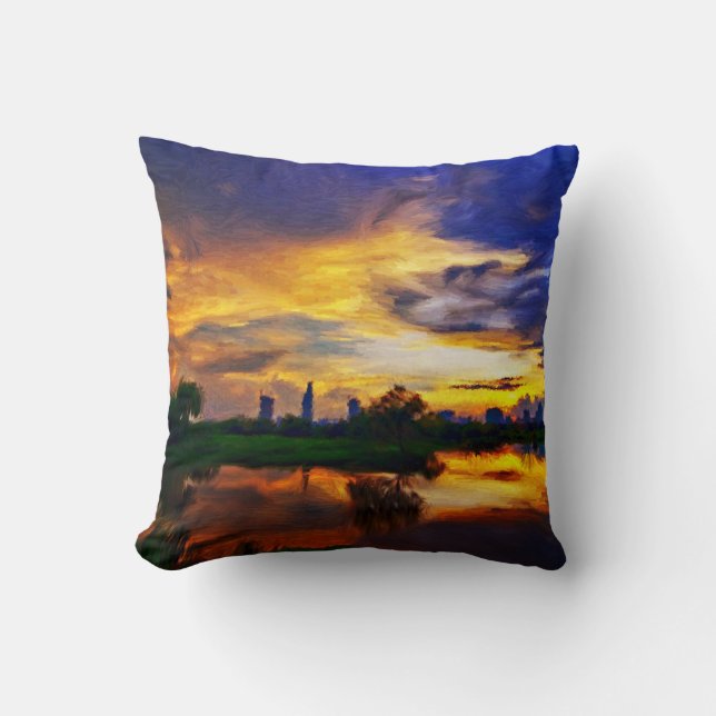 Coussin Soleil | peinture Abstraite (Recto)