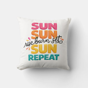 Coussin Soleil Soleil Lever Brûler Coucher Soleil Répéter