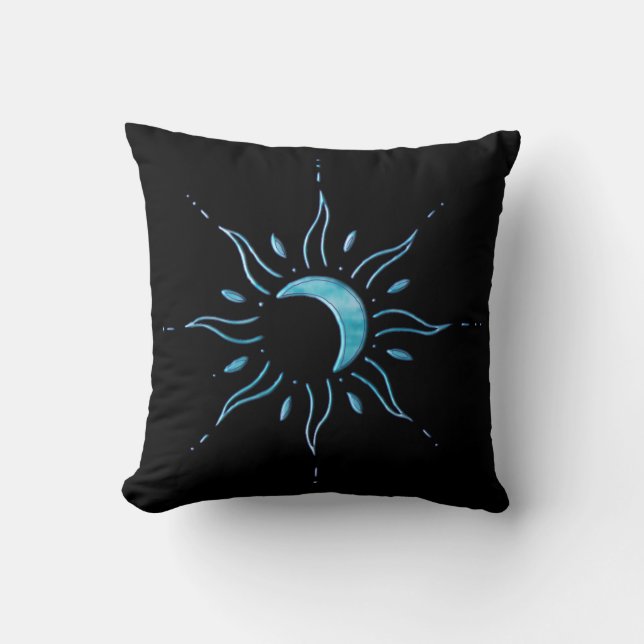 Coussin Soleil Turquoise  (Recto)
