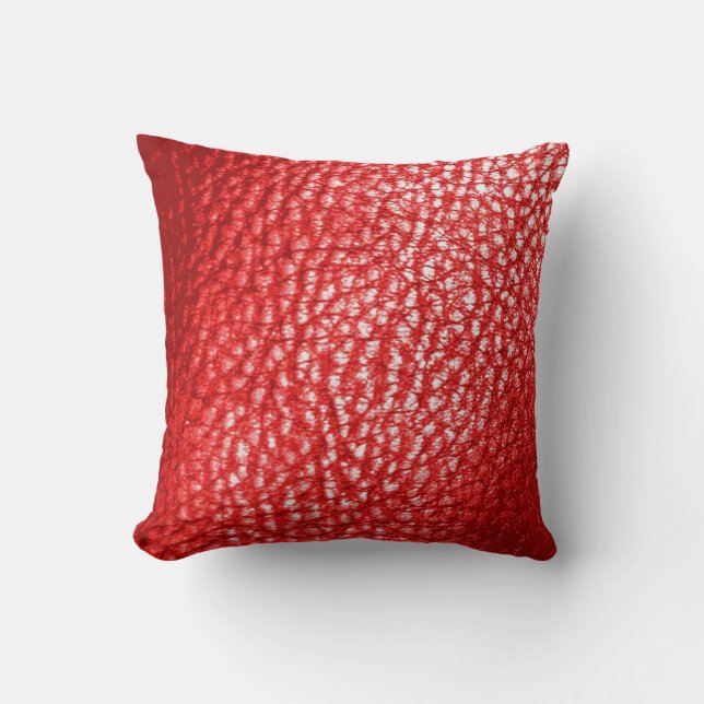 Coussin Solide en cuir métallique de corail profond (Recto)