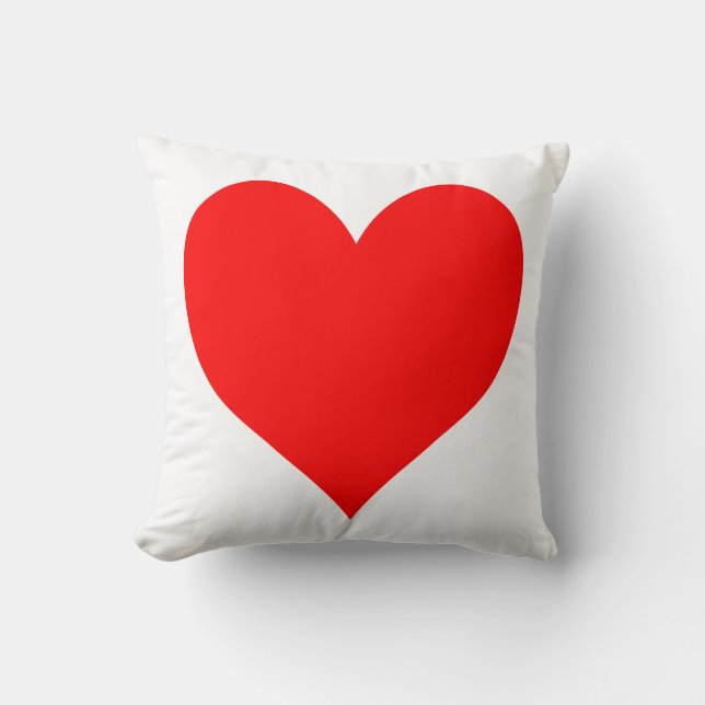 Coussin Solide Rouge Rouge mignon Coeur (Recto)