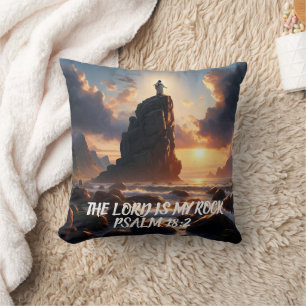 Coussin Solitude sur la mer LE SEIGNEUR EST MON ROCHER