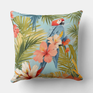 Coussin Solitude tropicale Macaw