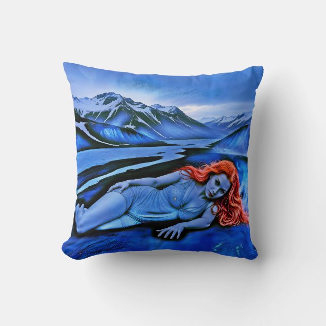 Coussin "Sólvátra" - Flamme sous la glace (Recto)