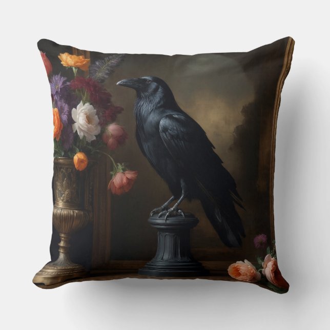 Coussin Sombre Academia Raven (Recto)