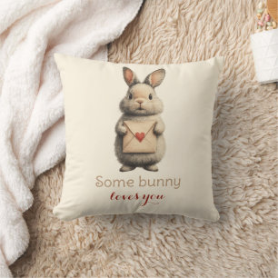 Coussin Some Bunny Loves You avec Lettre d'amour