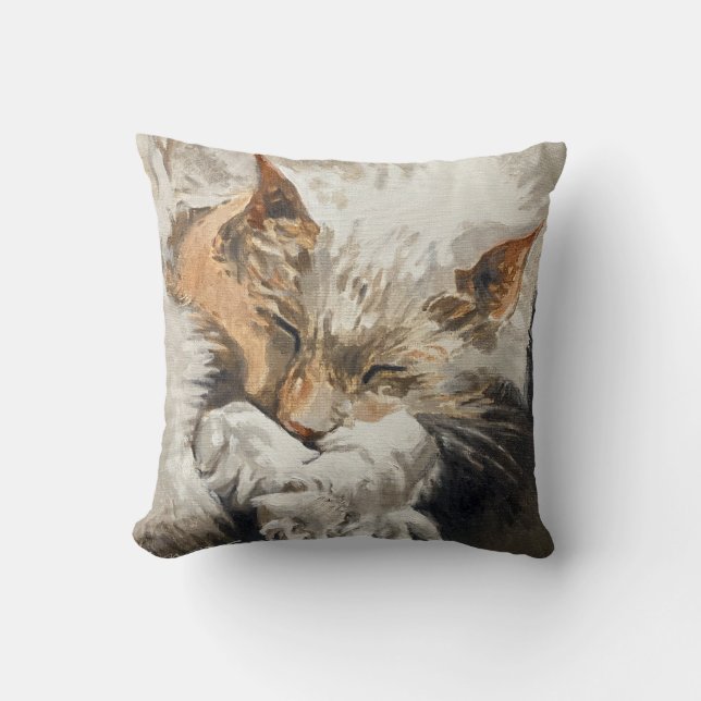 Coussin Sommeil de chat bienheureux (Recto)