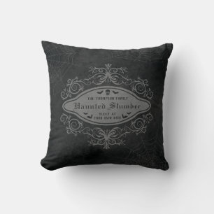 Coussin Sommeil Hanté Macabre Nom de Famille Halloween