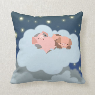 Coussin sommeillant de porcelets de bande dessinée