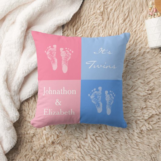 Coussin Son jumeau garçon et fille mignonne rose bébé empr (Couverture)