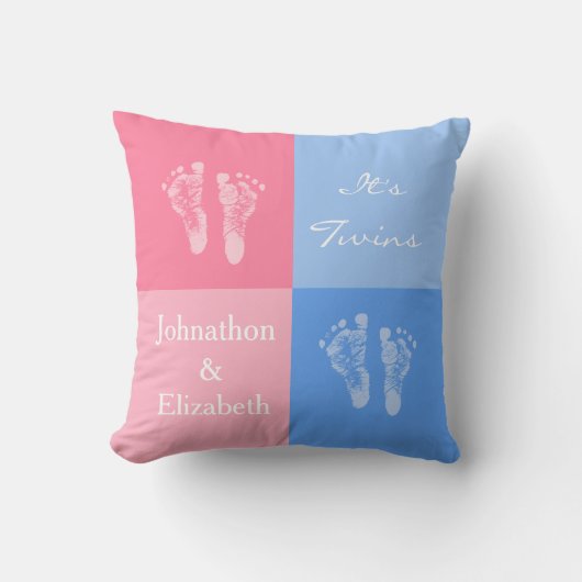 Coussin Son jumeau garçon et fille mignonne rose bébé empr (Recto)