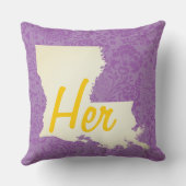 Coussin Son ou Lui Louisiana State Floral (Verso)
