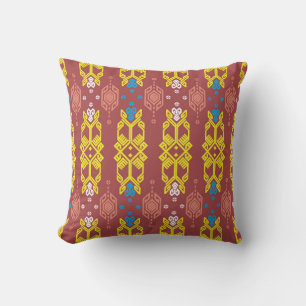 Coussin Songket Tenun Geometrik Motif sans couture avec Cr