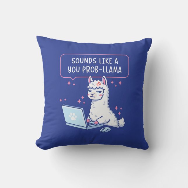 Coussin Sonne comme un problème de lama - Lama de bureau m (Recto)