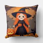Coussin Sorcier adorable dans un décor d'Halloween avec de (Verso)