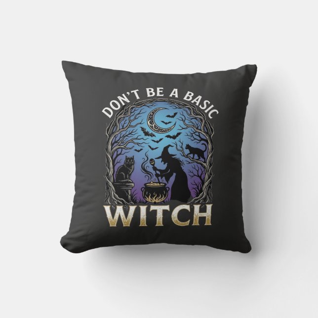 Coussin Sorcière Basique Ne Sois Pas Chaudron Halloween Ch (Recto)