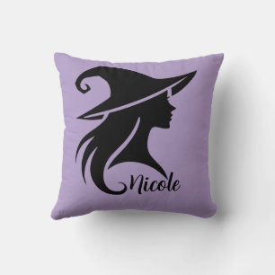 Coussin Sorcière chapeau noir Wiccan Halloween