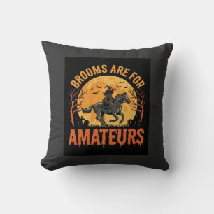 Coussin Sorcière de Halloween Cavalier Cheval Balais Sont