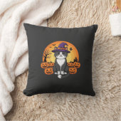 Coussin Sorcière de Halloween Chat Citrouille Lune Dessin_ (Couverture)