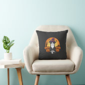 Coussin Sorcière de Halloween Chat Citrouille Lune Dessin_ (Chaise)