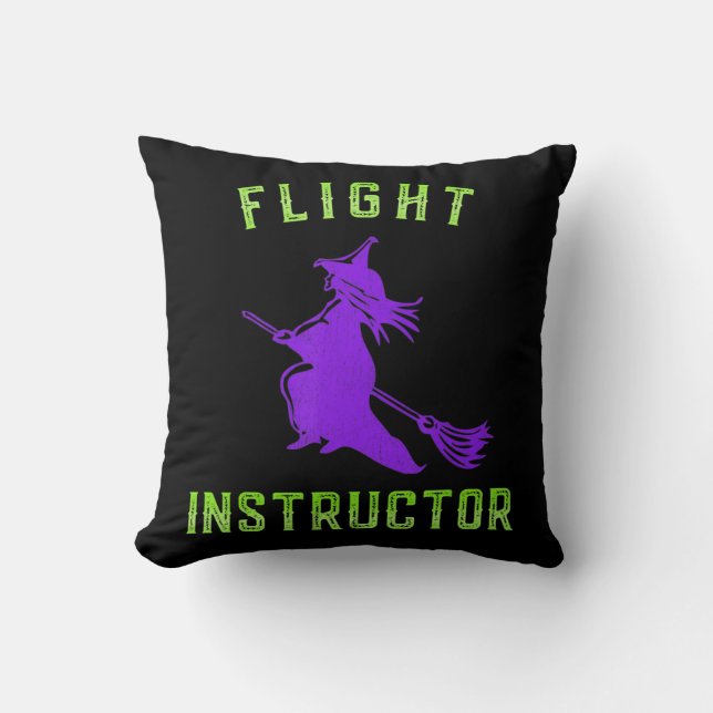 Coussin Sorcière de l'instructrice de vol Halloween  (Recto)