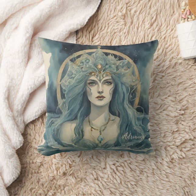 Coussin Sorcière d'eau déesse océanique (Couverture)