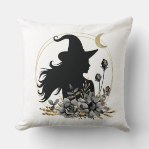 Coussin Sorcière d'Halloween contemporaine moderne