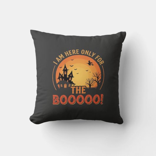 Coussin Sorcière d'Halloween Maison Hantée Boo Design_1 (Recto)