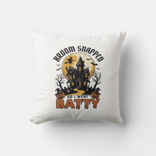 Coussin Sorcière drôle Halloween Maison hantée graphique b