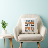 Coussin Sorcière drôle toute l'année Typographie Halloween (Chaise)