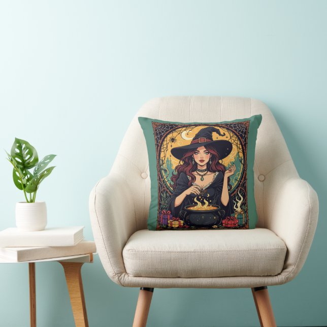 Coussin Sorcière Envoûtante avec des Araignées de manière  (Chaise)