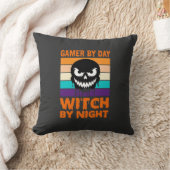 Coussin Sorcière Joueuse Halloween Crâne Rétro (Couverture)