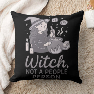 Coussin Sorcière pas une personne sociable Halloween drôle