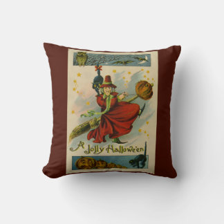 Coussin Sorcière vintage d'Halloween
